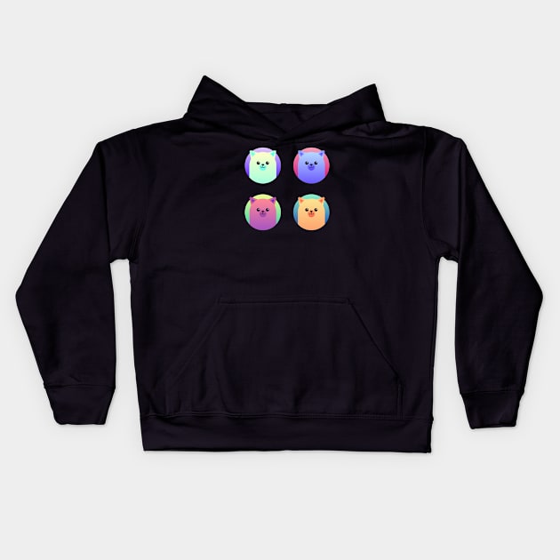 Gradient Cats Kids Hoodie by noeyedeer